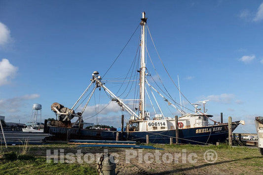 Photo- Trawler in Wanchese, an old fishing port, which in fact, was the very first fishing village, on Roanoke Island in North Carolina's Outer Banks 3 Fine Art Photo Reproduction