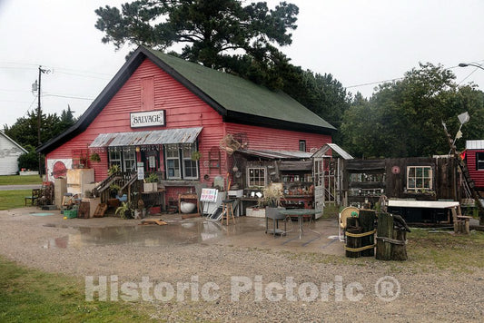 Photo - Deliberately Cluttered Lawn at The Salvage Used-Furniture Store in Harbinger, North Carolina- Fine Art Photo Reporduction