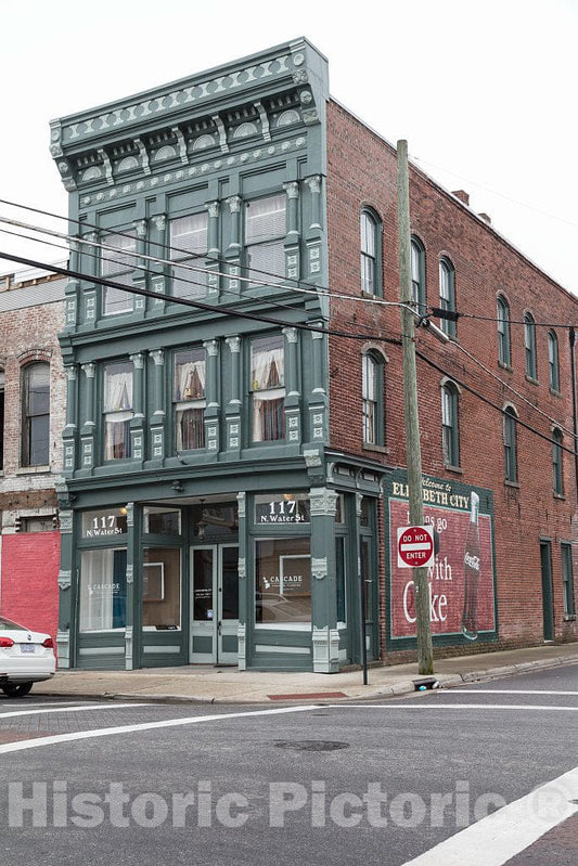 Photo - an Old-Style Coca-Cola Sign That Includes a Welcome to Town Sign is Painted on an Even Older Building in Downtown Elizabeth City, North Carolina