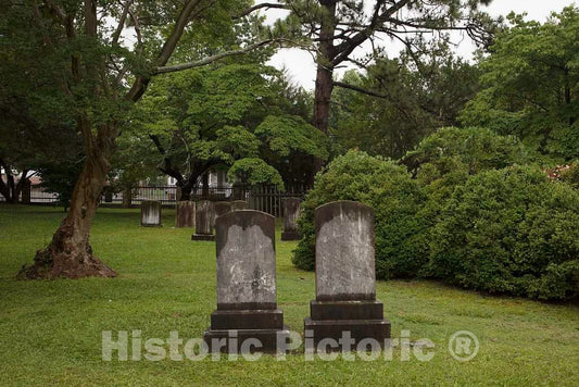 Photo- Markers in the churchyard of the historic St. Paul's Episcopal Church in Edenton, North Carolina 2 Fine Art Photo Reproduction