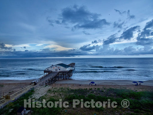 Photo- Dusk Falls at a Short Fishing pier in Kitty Hawk, a Community on North Carolina's Outer Banks 1 Fine Art Photo Reproduction