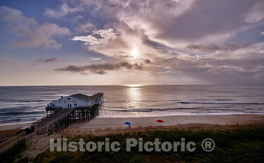 Photo- Dusk Falls at a Short Fishing pier in Kitty Hawk, a Community on North Carolina's Outer Banks 3 Fine Art Photo Reproduction