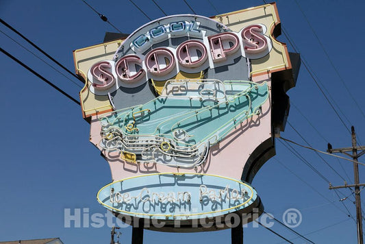 Photo- Cool Scoops Ice Cream Parlor in Wildwood, New Jersey 1 Fine Art Photo Reproduction