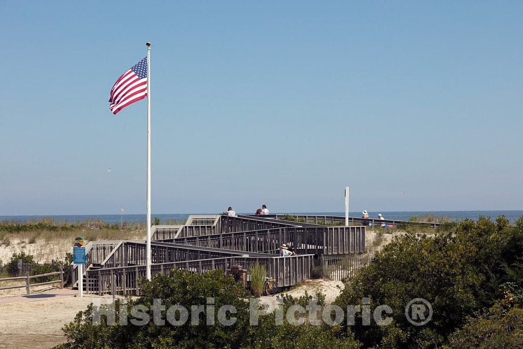 Photo- Beaches and boardwalk on the New Jersey shore in Wildwood, New Jersey 4 Fine Art Photo Reproduction