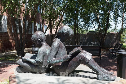 Photo - Bronze Statues Outside The Cape May County Library in Cape May Court House, New Jersey- Fine Art Photo Reporduction