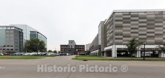 Photo - Street View; Parking. U.S. Courthouse and Federal Building, Cedar Rapids, Iowa- Fine Art Photo Reporduction