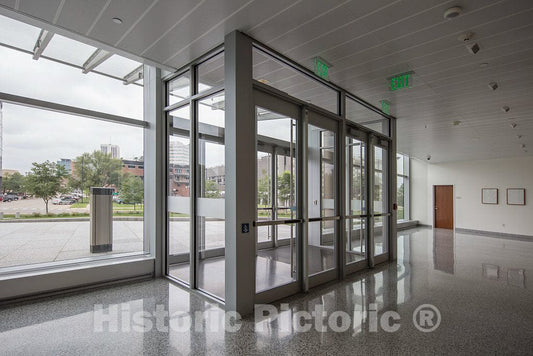 Photo - Entrance Doors. U.S. Courthouse and Federal Building, Cedar Rapids, Iowa- Fine Art Photo Reporduction