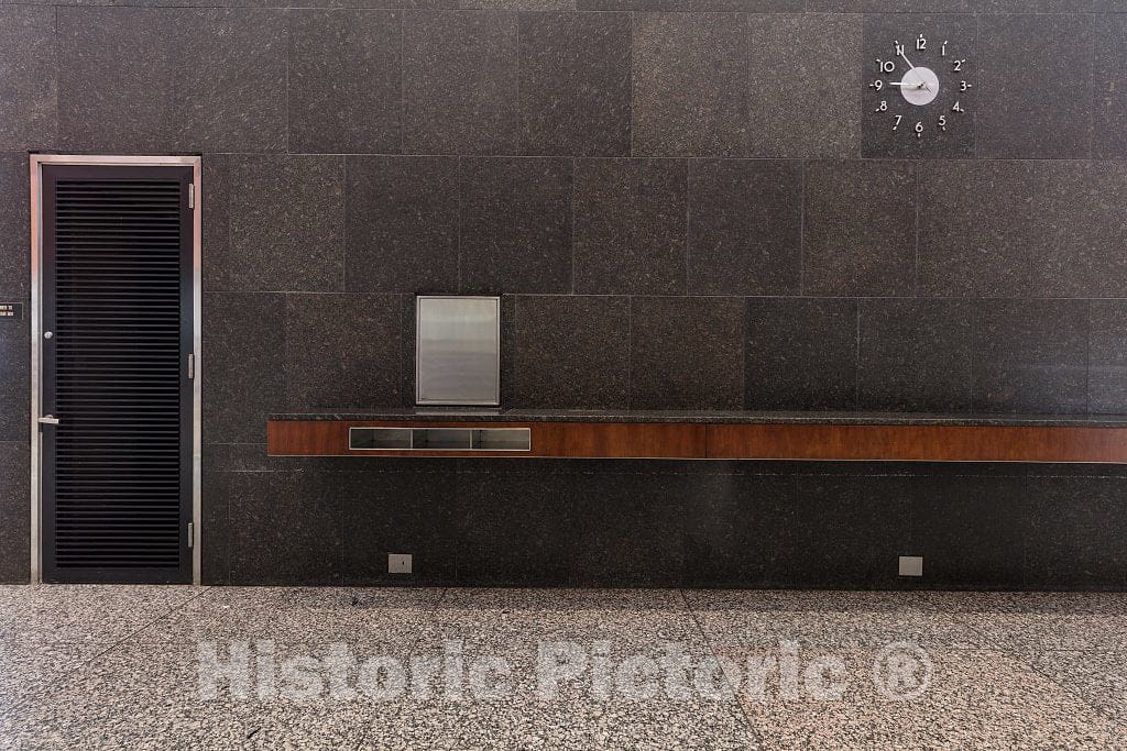 Photo - Clock on Wall, Lobby. Chicago Federal Center, Chicago, Illinois- Fine Art Photo Reporduction