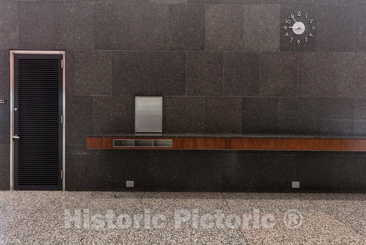 Photo - Clock on Wall, Lobby. Chicago Federal Center, Chicago, Illinois- Fine Art Photo Reporduction