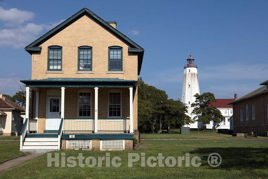 Photo - Housing and The Sandy Hook Lighthouse at The Decommissioned Fort Hancock in Sandy Hook, New Jersey- Fine Art Photo Reporduction