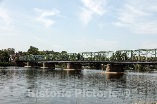 Photo - The New Hope-Lambertville Bridge, spanning the Delaware River that connects the city of Lambertville, New Jersey with New Hope, Pennsylvania- Fine Art Photo Reporduction