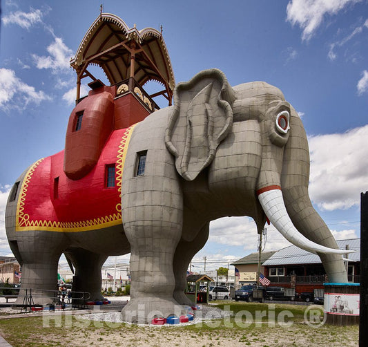 Photo - Lucy The Elephant is a six-Story Elephant-Shaped Example of Novelty Architecture, Constructed of Wood and tin sheeting in 1881 by James V- Fine Art Photo Reporduction