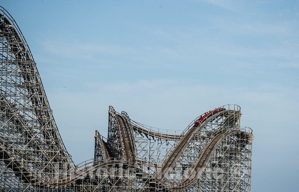 Photo- The Great White in Wildwood, New Jersey is a sit-down wooden/steel roller coaster made and built by the now defunct Custom Coasters International 2 Fine Art Photo Reproduction