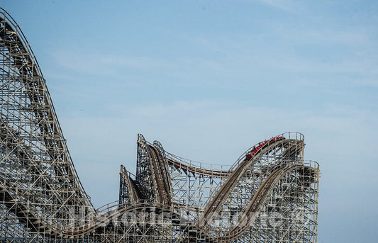 Photo- The Great White in Wildwood, New Jersey is a sit-down wooden/steel roller coaster made and built by the now defunct Custom Coasters International 2 Fine Art Photo Reproduction