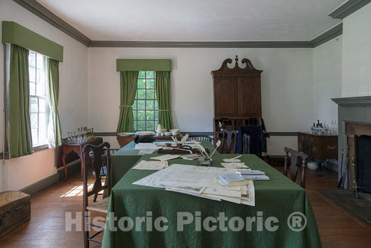 Photo - The War Room at The Ford Mansion, The site of The Hard Winter (December 1779 - May 1780) Quarters of George Washington and The Continental Army