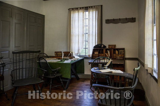 Photo- Officer Offices at The Ford Mansion, The site of The Hard Winter (December 1779 - May 1780) Quarters of George Washington and The Continental Army 1 Fine Art Photo