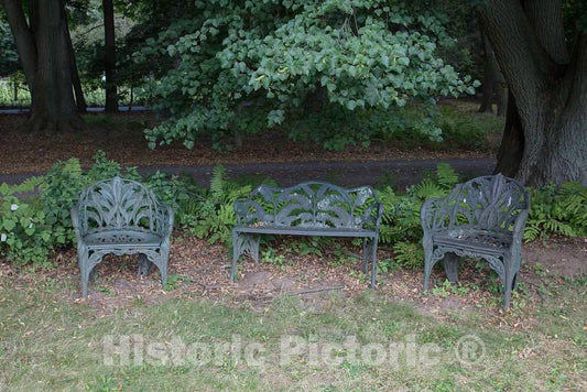 Photo- Garden Resting Area at Glenmont, The Estate of Thomas and Mina Edison. Thomas Edison Purchased This Grand Estate for his New Bride, Mina Miller Edison, in 1886 2