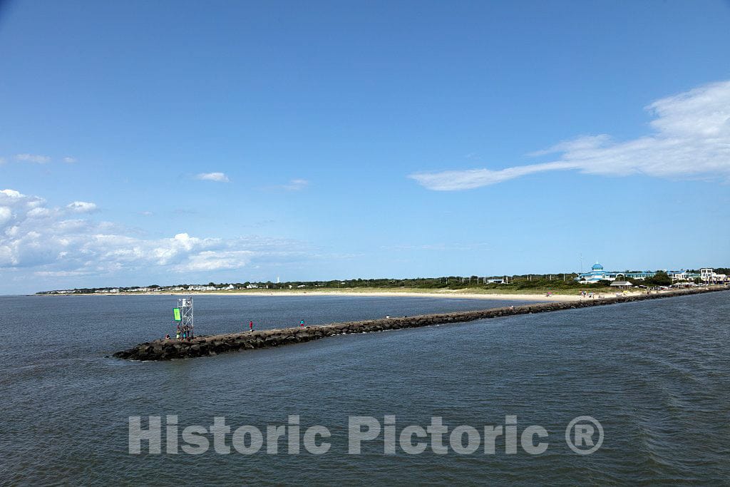 Photo - Rock Jetty and The Terminal at The Cape May-Lewes Ferry in Cape May, New Jersey- Fine Art Photo Reporduction
