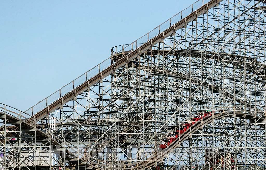 Photo - The Great White Roller Coaster Along The Boardwalk in Ocean City, New Jersey- Fine Art Photo Reporduction