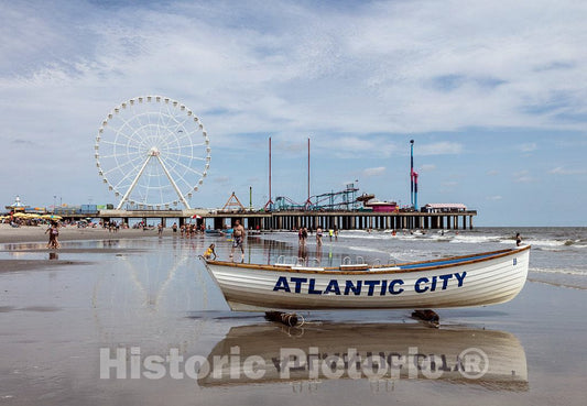 Photo- Lifeboat Along The Boardwalk at The Steel Pier in Atlantic City, New Jersey 1 Fine Art Photo Reproduction