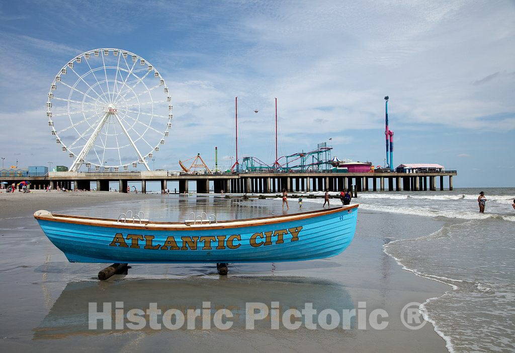 Photo- Lifeboat Along The Boardwalk at The Steel Pier in Atlantic City, New Jersey 3 Fine Art Photo Reproduction