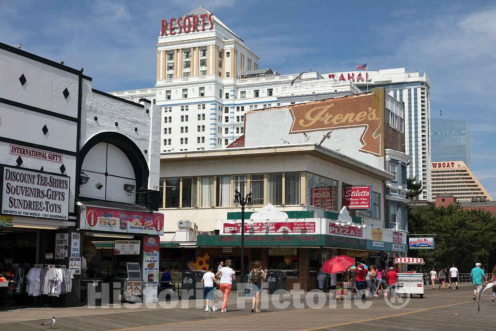 Photo- Shops Along The Boardwalk Near The Steel Pier in Atlantic City, New Jersey 10 Fine Art Photo Reproduction
