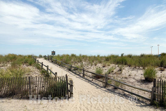 Photo - Beach Entrance Along The Boardwalk in Atlantic City, New Jersey- Fine Art Photo Reporduction