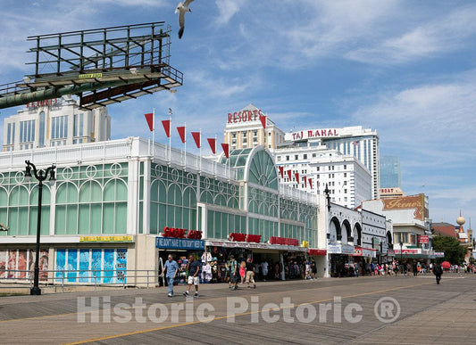 Photo- Shops Along The Boardwalk Near The Steel Pier in Atlantic City, New Jersey 1 Fine Art Photo Reproduction