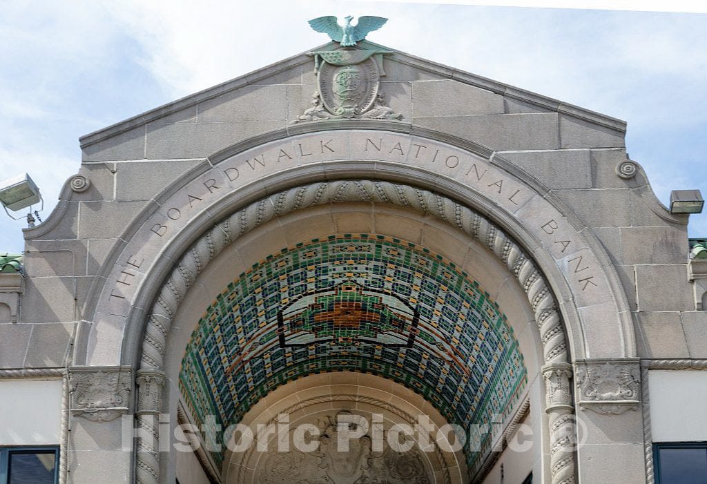 Photo - Archway on The Boardwalk National Bank Building, Now The Home to Trendy Shops Along The Boardwalk Near The Steel Pier in Atlantic City, New Jersey