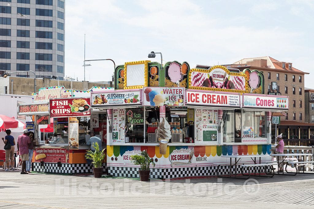 Photo- Shops along the boardwalk near the Steel Pier in Atlantic City, New Jersey 5 Fine Art Photo Reproduction