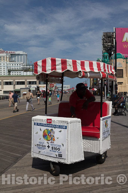 Photo - Rolling Chair Ride on The Boardwalk in Atlantic City, New Jersey- Fine Art Photo Reporduction