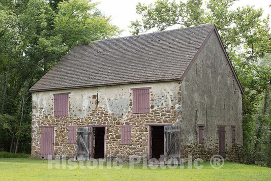 Photo - Stone barn in The Historic Village of Batsto in The Pine Barrens of New Jersey- Fine Art Photo Reporduction