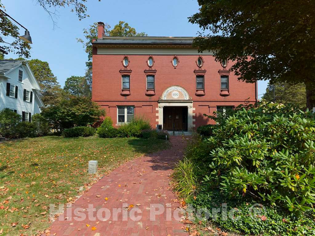Photo - The William H. Long Memorial, a Historic Memorial Building on Main Street in Hopkinton, New Hampshire- Fine Art Photo Reporduction