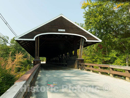 Photo - Rowell's Covered Bridge, a sheltered Bridge in West Hopkinton, New Hampshire, That Carries Rowell Bridge Road Over The Contoocook River- Fine Art Photo Reporduction