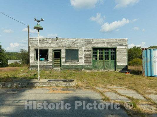 Photo - Remains of an Old Gasoline Station and Repair Shop in Hooksett, New Hampshire- Fine Art Photo Reporduction