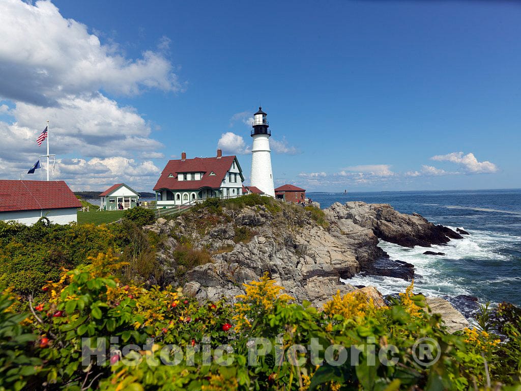 Photo- One of Maine's Most-Visited, and Most-Photoed, Sites: The Portland Head Light, is a Historic Lighthouse in Cape Elizabeth 2 Fine Art Photo Reproduction