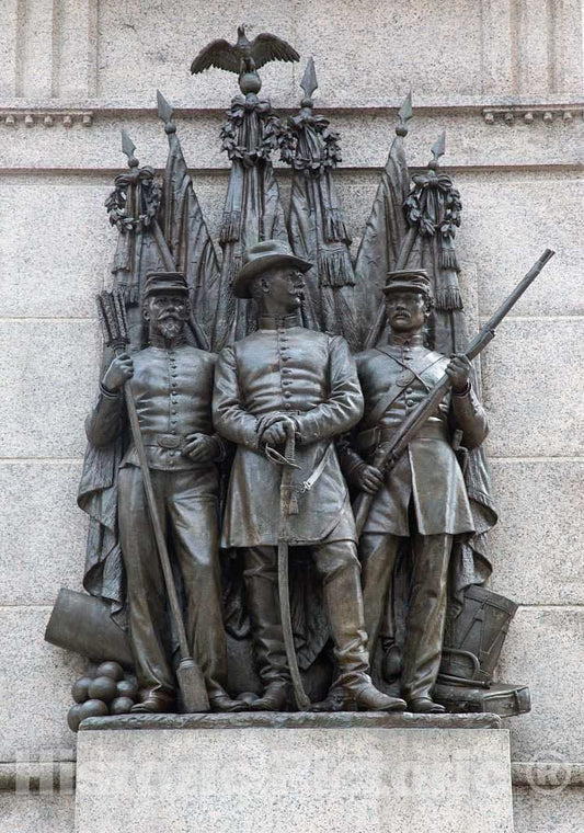 Photo - Sculptural Details on Franklin Simmons's Portland Soldiers and Sailors Monument was Built in 1891 in Portland, Maine's, Monument Square- Fine Art Photo Reporduction