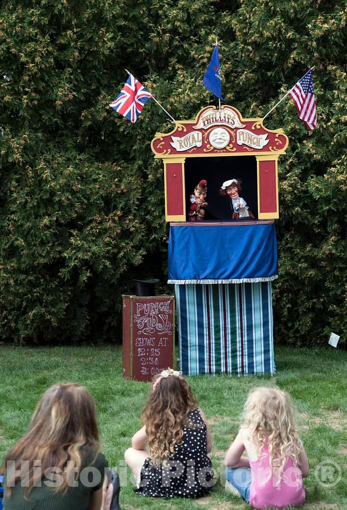 Photo - at The Annual Victoria Fair, Children Enjoy a Puppet Show at Victoria Mansion- Fine Art Photo Reporduction