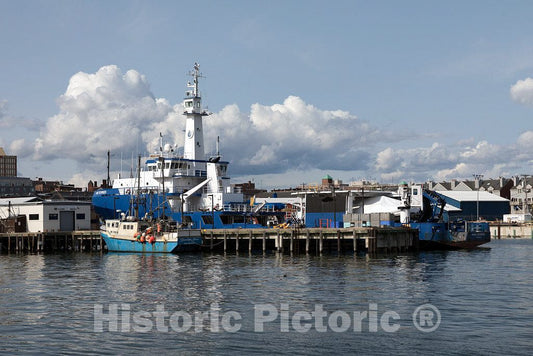 Photo- Scene at The Busy Harbor on Casco Bay in Portland, Maine's Largest City 7 Fine Art Photo Reproduction