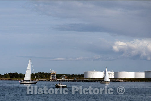 Photo- Scene at The Busy Harbor on Casco Bay in Portland, Maine's Largest City 3 Fine Art Photo Reproduction