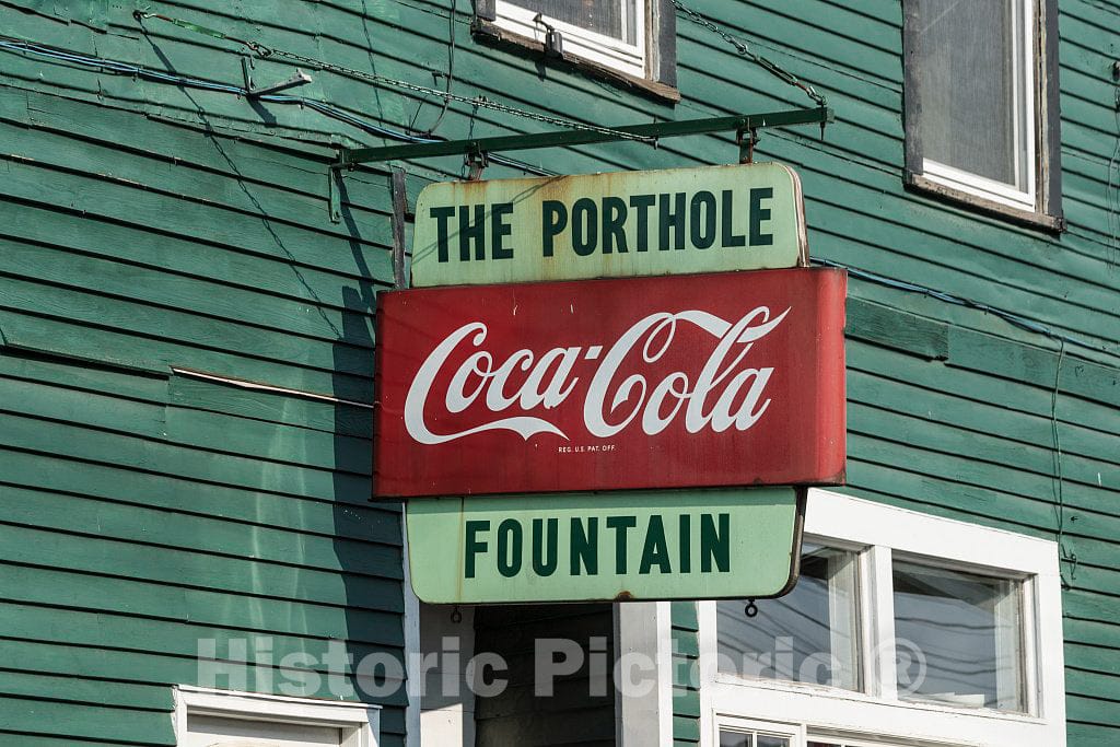 Photo - Sign for a Small Sandwich Shop at The Busy Harbor on Casco Bay in Portland, Maine's Largest City- Fine Art Photo Reporduction
