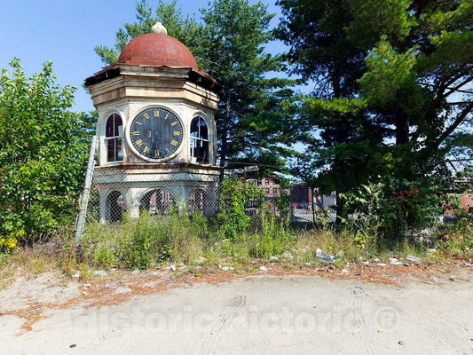 Photo - Clock Tower Removed from The Long-Closed Riverdam Textile Mill in Biddeford, Maine. The Building is steadily Being Converted into condominium Apartments