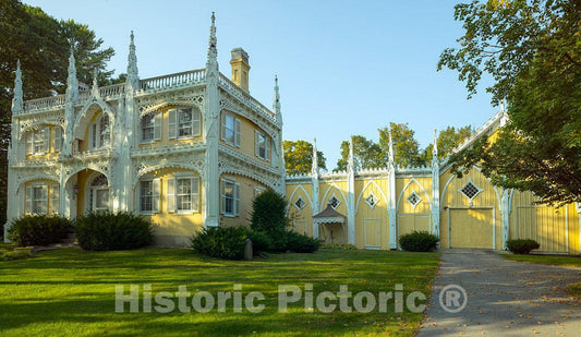 Photo - The Wedding Cake House in Kennebunkport, Maine, one of The Most-Photoed Homes in New England- Fine Art Photo Reporduction