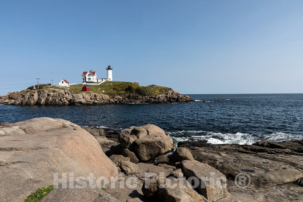Photo- The Cape Neddick Lighthouse, Known Locally and affectionately as The Nubble Light, Built in 1879 and Still in use in York 2 Fine Art Photo Reproduction