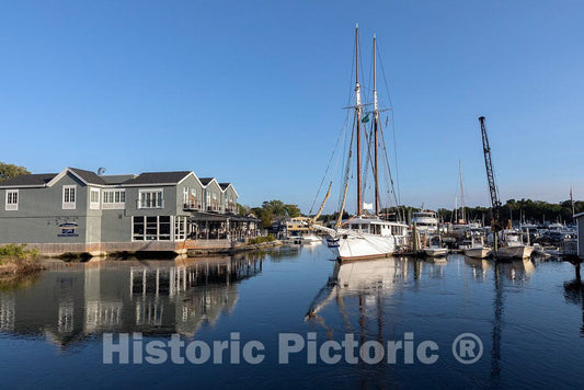 Photo - The Boathouse Waterfront Hotel on The Kennebunkport, Maine, Harbor- Fine Art Photo Reporduction