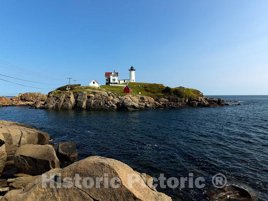 Photo- The Cape Neddick Lighthouse, Known Locally and affectionately as The Nubble Light, Built in 1879 and Still in use in York 4 Fine Art Photo Reproduction