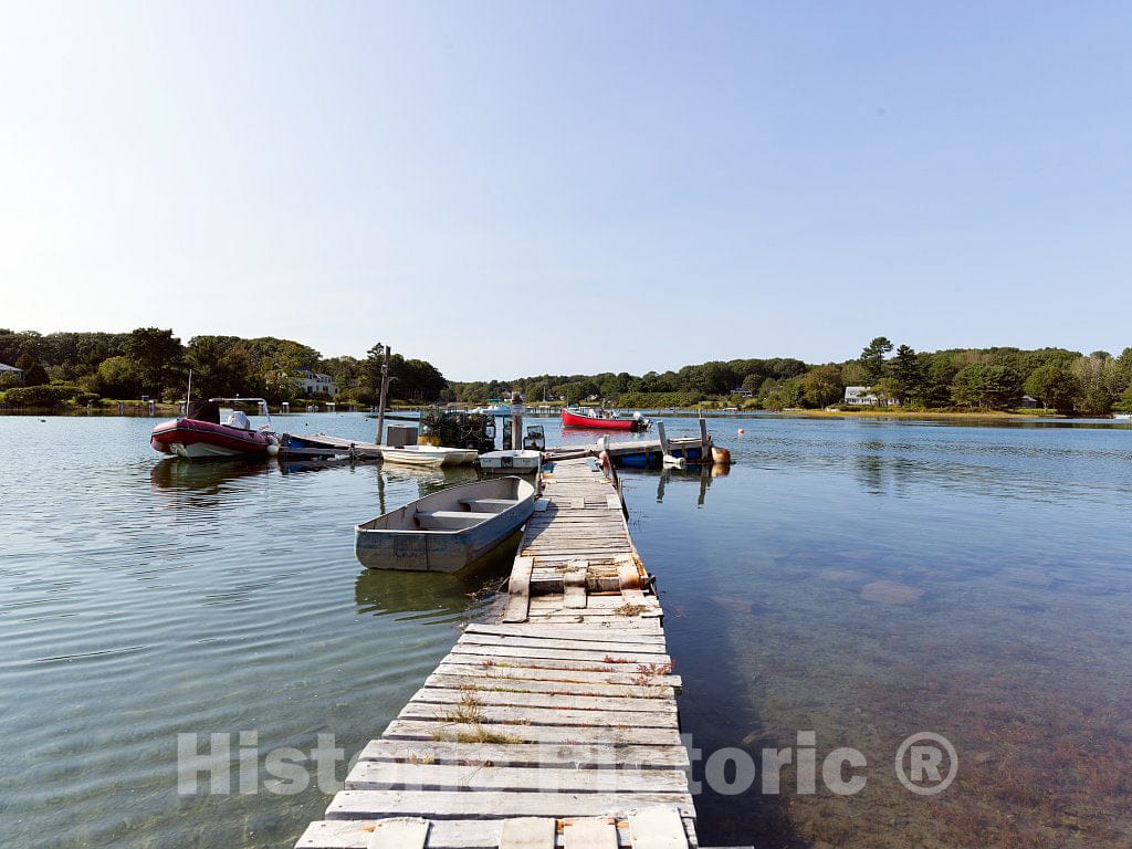 Photo - Rickety pier leading from a lobster shack into Cape Neddick Harbor in Cape Neddick, Maine- Fine Art Photo Reporduction