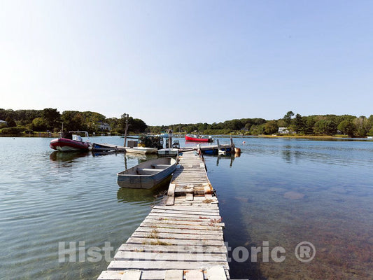 Photo - Rickety pier leading from a lobster shack into Cape Neddick Harbor in Cape Neddick, Maine- Fine Art Photo Reporduction