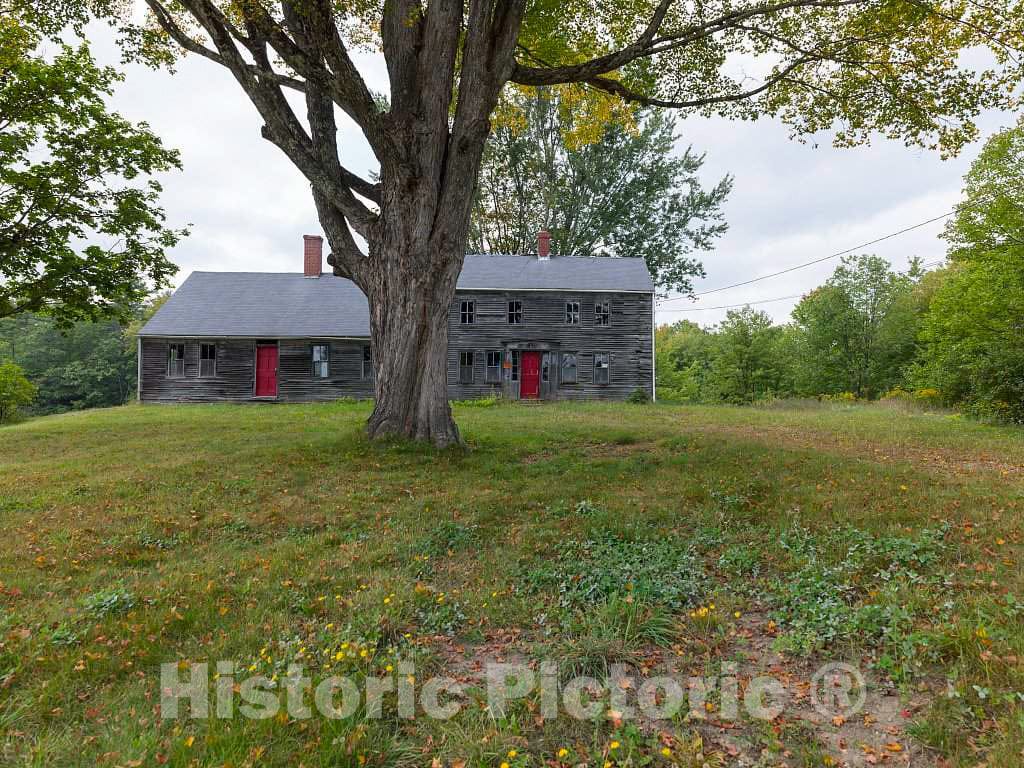 Photo- in a Style commonly seen in Northern New England, Two Old Homes are Joined on This Farm in Buxton, Maine 1 Fine Art Photo Reproduction