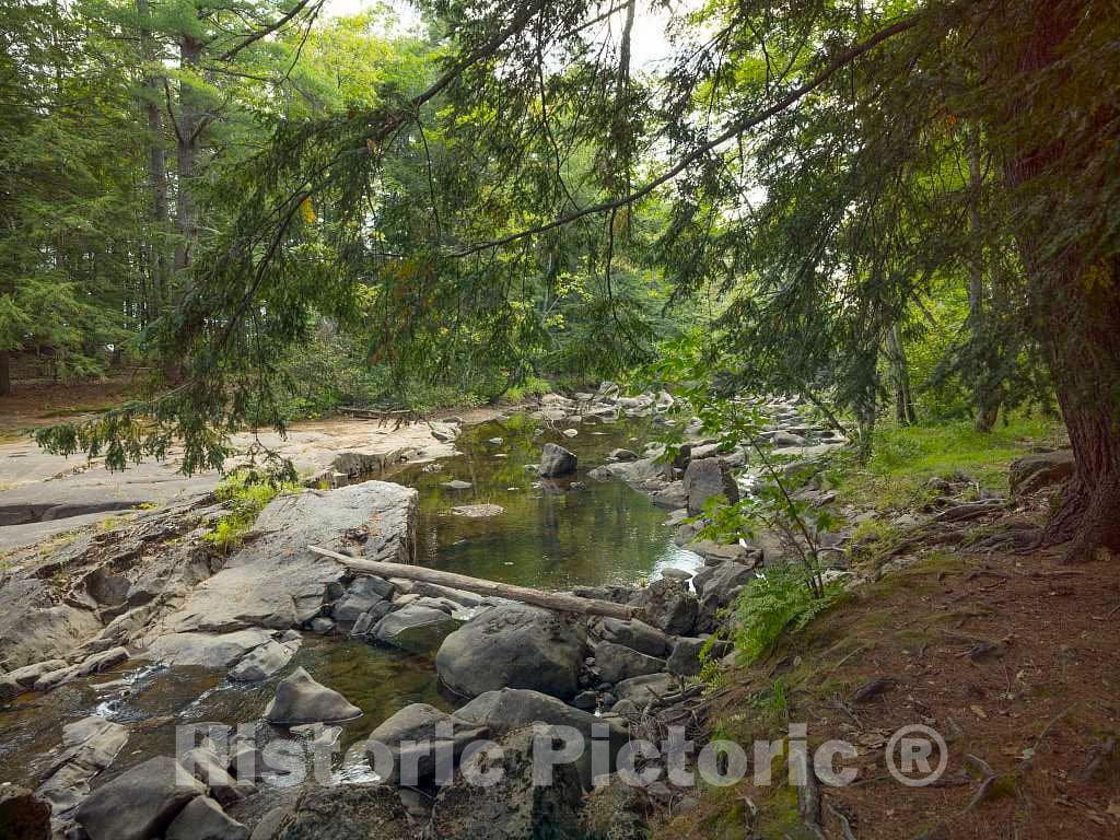 Photograph - The Limington Rapids on the rocky Saco River, near Limington, Maine, are a family attraction. There's a venerable picnic area with rain-worn roof shelters up the bank from here 1